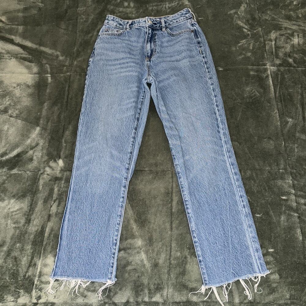Pac Sun Mom Jean Blue Women's 25 High Rise Denim Straight Leg Cotton Casual